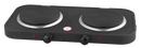 Black Dominion D1006B double flat burner hot plate with two knobs and indicator lights