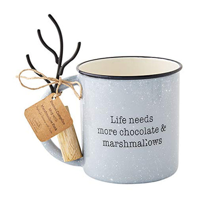 Mud Pie Smores Enamel Mug Set, 16 oz | Fork 5 1/2