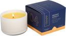 Front view of the Trapp No. 4 Orange Vanilla Small Poured Candle box, showcasing its bold navy and orange design with elegant branding.