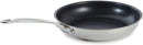 A stainless steel 10-inch open skillet with a nonstick interior and a long handle, displayed on a white background.