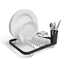 Umbra 330065-744 Sinkin Drying Rack – Dish Drainer Caddy with Removable Cutlery Holder Fits in Sink or on Counter top, Medium, Black/Nickel