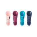 Set of two Houdini Flipper Wine Pourer Bottle Stoppers in assorted colors displayed on a white background, featuring a flip-top for easy pouring and sealing.