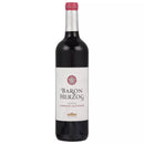 A full bottle of Baron Herzog Cabernet Sauvignon wine, featuring a white label with "Baron Herzog" in black script, "California Cabernet Sauvignon," and a silver foil top with a red cap.