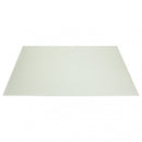 Full top view of a white corrugated plastic sheet, showcasing its flat and smooth surface.