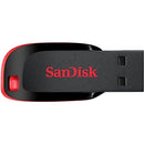 Close-up of black and red SanDisk Cruzer Blade USB flash drive