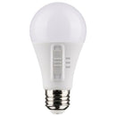 Medium base A19 LED bulb with adjustable CCT switch and white finish