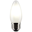 Frosted medium base LED bulb with blunt tip and warm soft glow