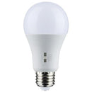 Front-facing view of 5W A19 LED bulb in packaging with selectable color temperature