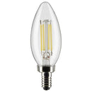 LED chandelier bulb with filament and E12 base