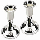Silver-plated candle with smooth finish and compact 2.5-inch height
