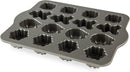 Nordic Ware 93748 Holiday Teacakes Cast Cakelet Pan, 3 Cup Capacity, Silver