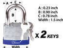 Stainless Steal Padlock 3 Keys Set
