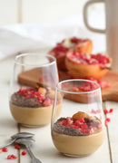 Clear, stemless wine glass with a rounded bowl shape