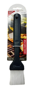 9.3-inch BBQ and pastry brush with a black plastic handle and white bristles, displayed on a white background.