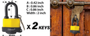 Stainless Steel Water Proof Padlock 3 Set of Keys