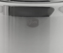9-quart polished stainless steel stockpot with red heat-resistant handles and matching stainless steel lid on a white background.