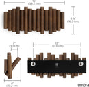 Umbra Picket Rail Hook Coat Rack, Aged Walnut, 2" Height