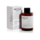 Scent New York Aroma Oil – Luxury Milan, 100ml. Elegant fragrance oil in an amber bottle with a minimalist white label and matching box. Perfect for diffusers and home ambiance.