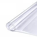 Transparent PVC vinyl roll, flexible and durable, suitable for table covers, furniture protection, and crafting projects. Clear, smooth surface for versatile use.