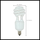 Satco Energy Saver Mini Spiral CFL light bulb, 9W, Soft White 2700K, 550 lumens, $0.54 estimated annual energy cost, 10,000 hours lifetime.