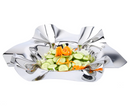 14" Round Stainless Ruffled Bowl