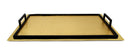 Gold Serving Tray with Black Handles - Medium