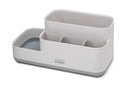 Joseph Joseph EasyStore bathroom caddy in gray with organized compartments on a white background.