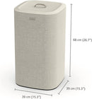Joseph Joseph ecru dual-compartment laundry hamper with two removable fabric bags and a lid, displayed on a white background.