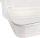  Nordic Ware natural aluminum square cake pan with a clear plastic lid, shown on a white background.
