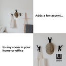 Umbra Buddy Decorative Wall Mounted Hooks Set of 3, Black