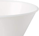 Natural-colored Hutzler 32-ounce wide plastic funnel with ribbed sides on a white background.