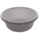 Round plastic wash basin 9.75 in white w/ dots