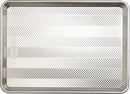  Nordic Ware natural aluminum baking one half sheet  featuring a prism grid pattern, shown on a white background.
