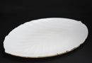 11.5" Opal Glass Gold Rim Leaf Dinner Plate