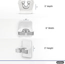 Superio Self-Adhesive Mop and Broom Holder, Wall Mounted Storage Organizer, 3-Pack, White.