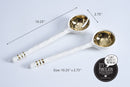 White and Gold Ceramic Salad Server Set