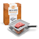 Yukon Glory BBQ 'N Serve Wide Basket Set, featuring a large perforated grill basket with a detachable handle and a solid serving tray.