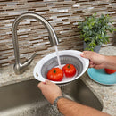 Home Basics Collapsible Colander, Grey Folds Flat for Storage (Large Round)