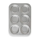 Nordic Ware natural aluminum jumbo muffin pan with six large round cavities on a white background.
