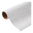 A roll of light gray self-adhesive contact paper with a white, abstract wood grain or swirling line pattern, partially unrolled.