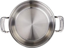  A stainless steel Cuisinart 6-quart saucepot and riveted handle, shown on a white background.