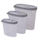 Kitchen Details 3 Pack Clear Food Storage Containers | Dimensions 10.8" L x 5.1" W x 15.7" H | Fridge & Freezer Safe| BPA Free | Flip Open Top | Kitchen Accessories | Cereal Containers |Clear
