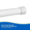 Kenney KN609L/1 Twist & Fit No Tools Spring Tension Standard Shower Curtain Rod with Non-Slip, Non-Scratch Ends, 42-72" Adjustable Length, Easy Install, White, 1" Diameter Rust Resistant Steel Tube