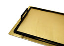 Gold Serving Tray with Black Handles - Small