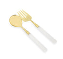 Classic Touch Gold Salad Severs with Acrylic Handles