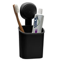 Bath Bliss Power Lock Gel-Suction Toothbrush Holder Matte Black