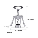 Home Basics Nova Collection Zinc Cork Screw, Silver