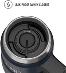 A close up of the water bottle's leak-proof lid