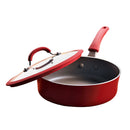 Rachael Ray Cook + Create Nonstick Sauté Pan with Lid, 3 Quart, Red