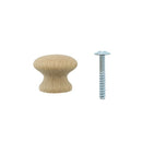 A 1-1/4 inch cabinet knob, round in shape, with a smooth, sleek surface and a subtle wooden finish, ideal for adding a polished touch to cabinetry.